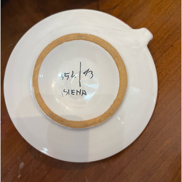 Siena Italian Hand Painted Ceramic Looped Candlestick Holder Decor - Picture 7 of 8